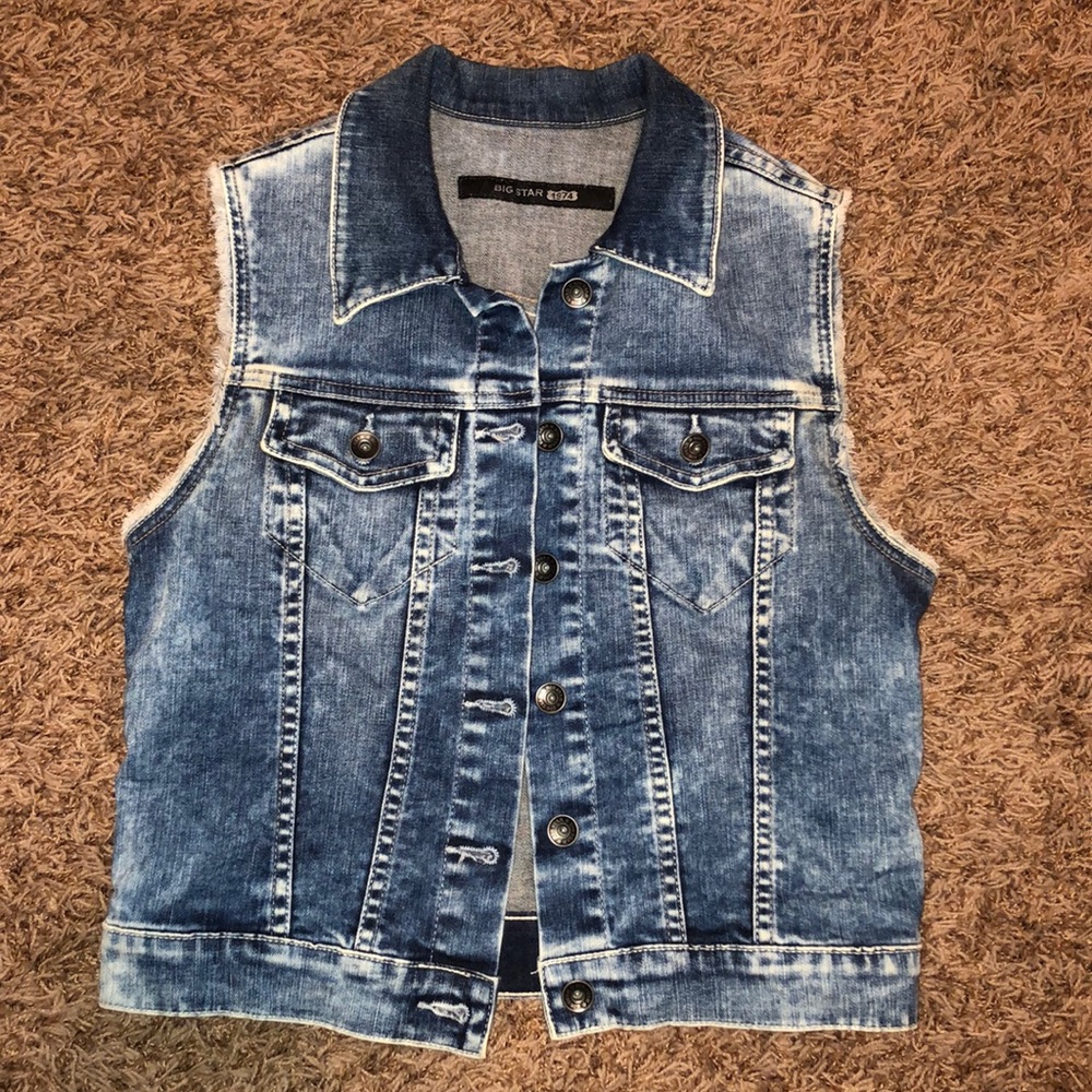 Big Star Acid Wash Denim Vest